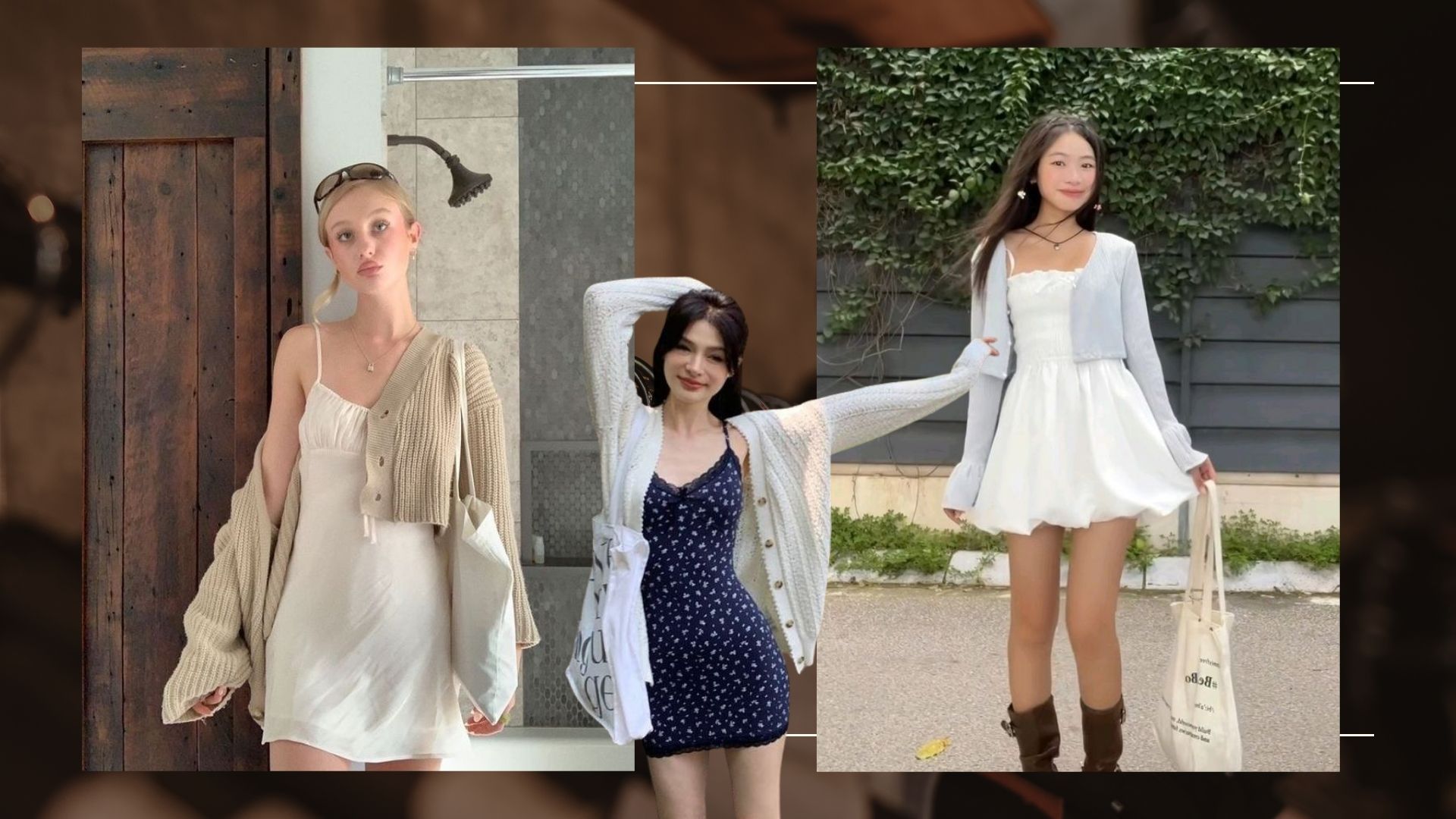 Cardigan cùng váy liền – dịu dàng và thanh lịch