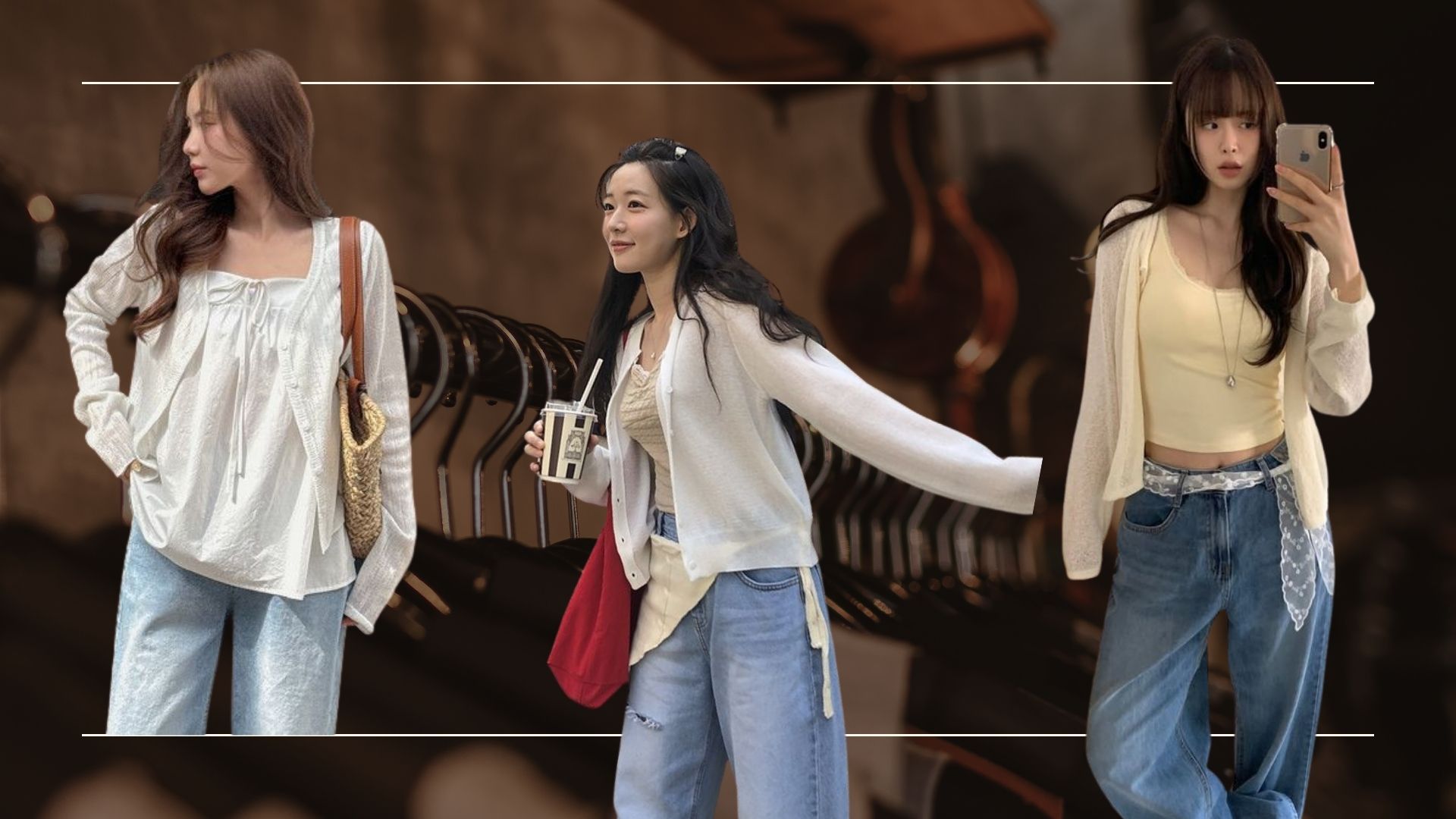 Cardigan mix quần jeans – trẻ trung, năng động