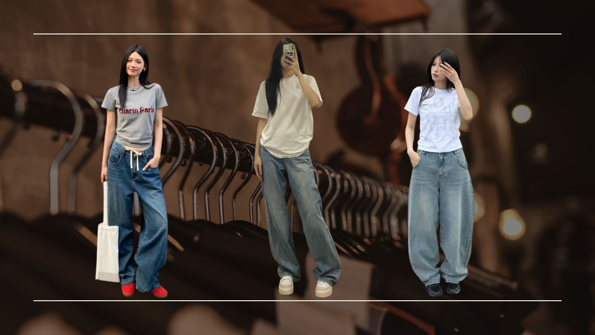 Áo thun + quần jean