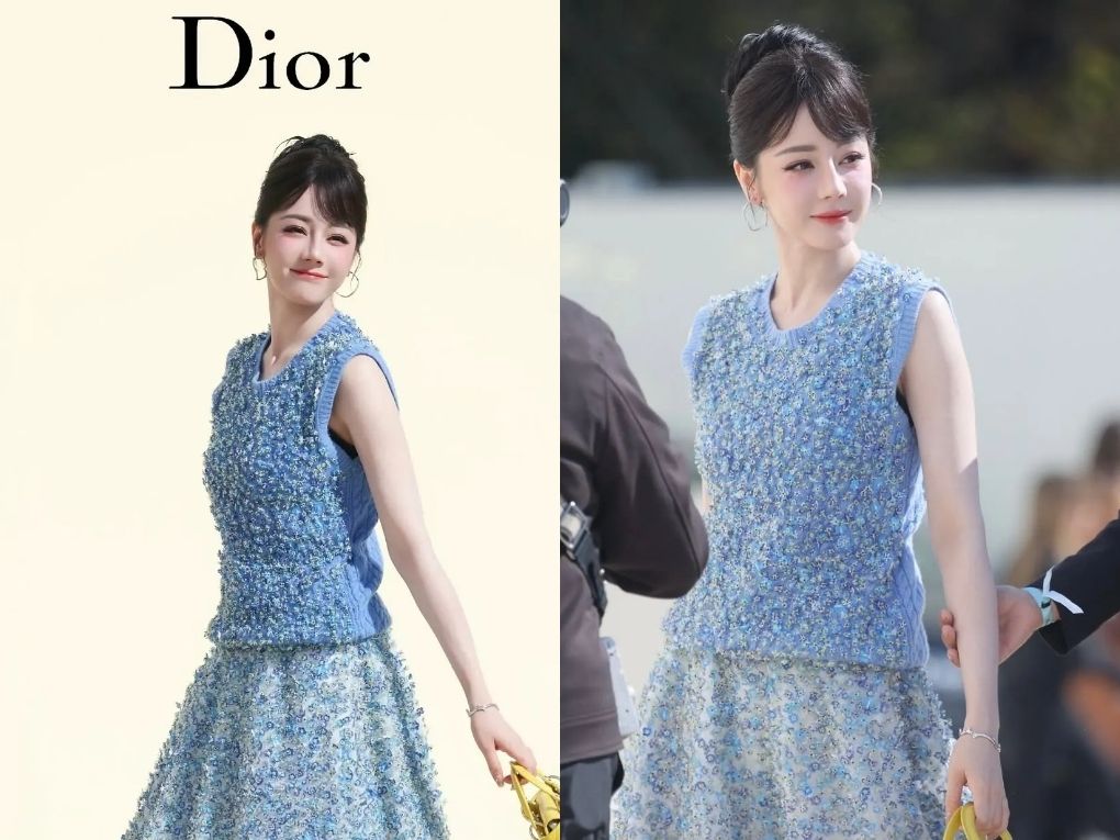 Địch Lệ Nhiệt Ba tỏa sáng tại Tuần lễ Thời trang Paris 2025