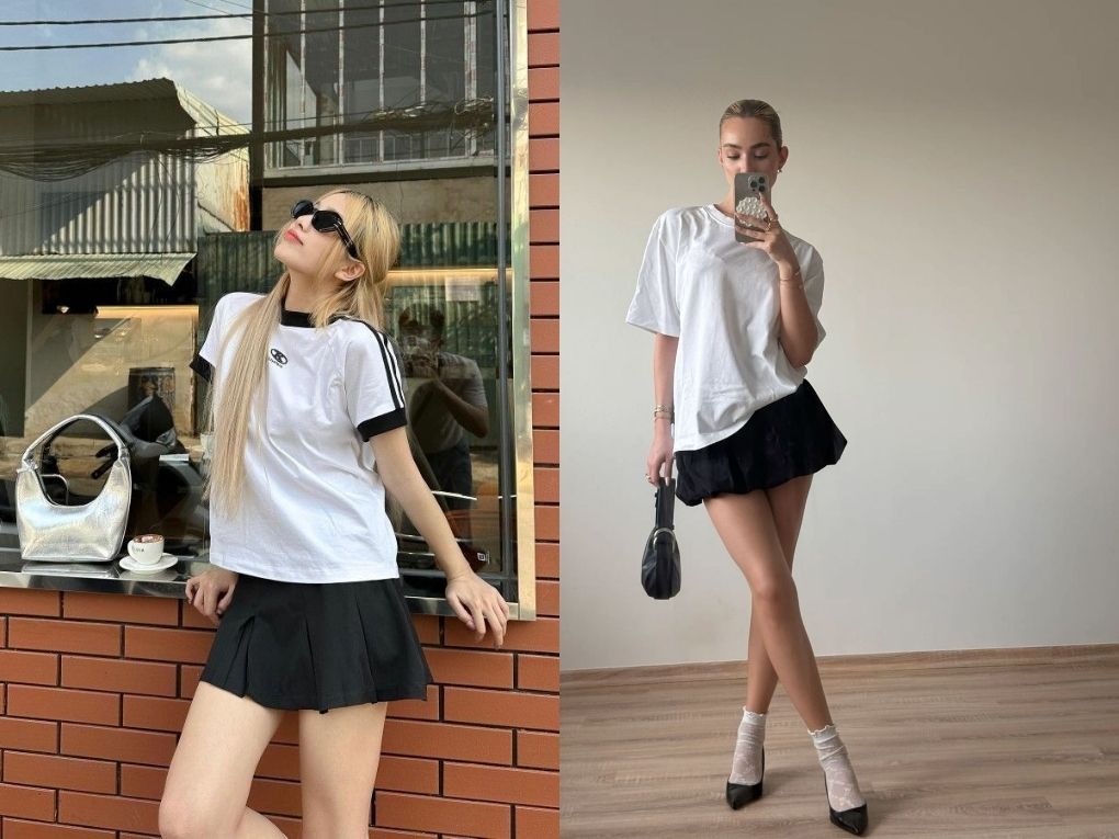 Mix cùng áo thun basic
