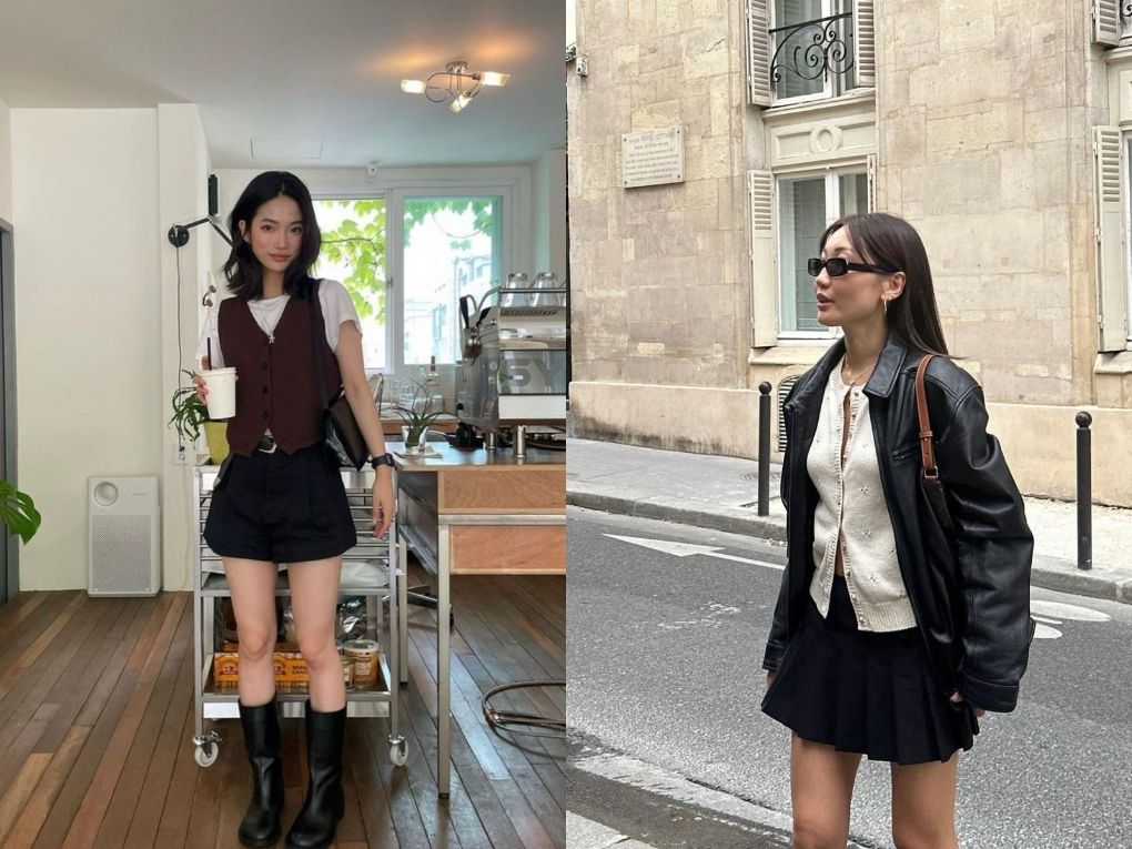 Layer với blazer hoặc áo khoác da