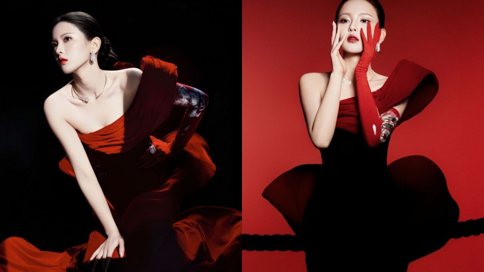 Đầm đỏ – đen đuôi cá: Tôn đường cong, nâng khí chất