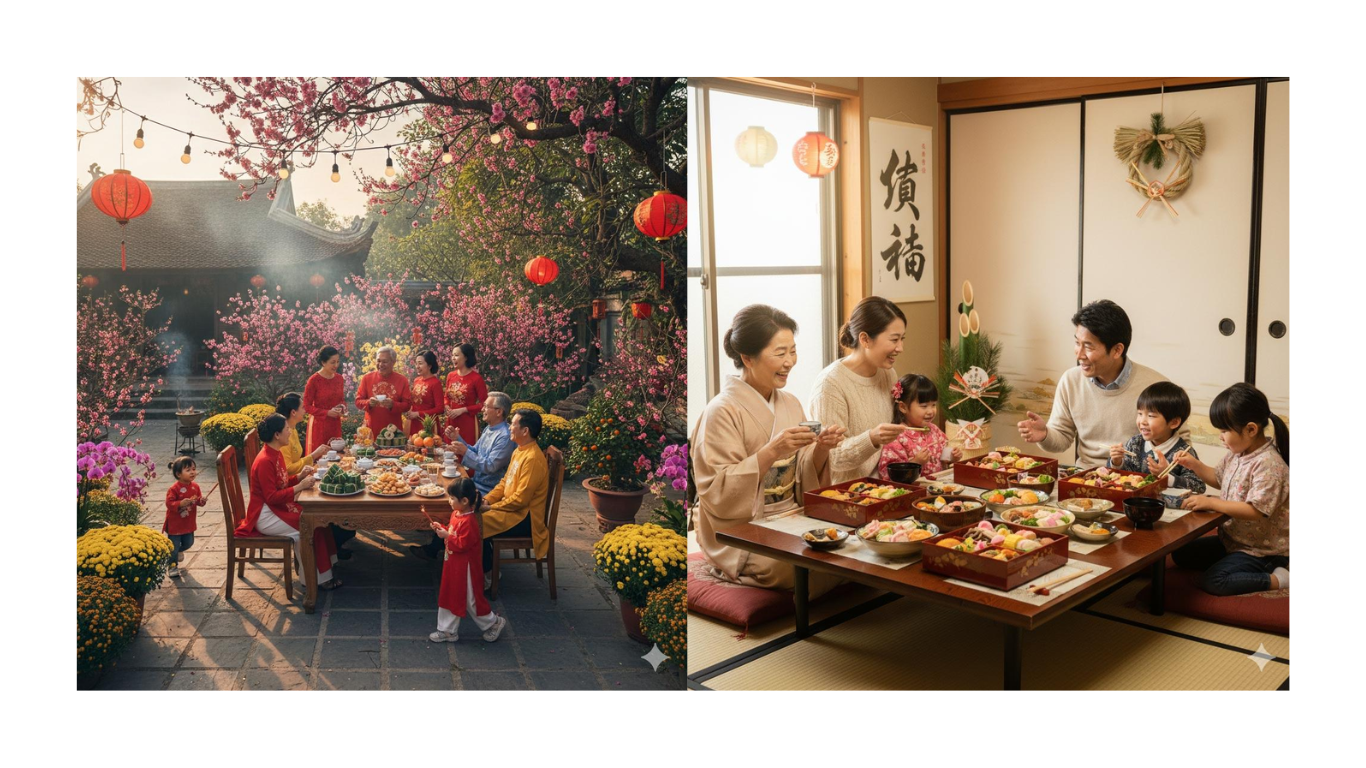 so sánh Tết Việt Nam và Tết Nhật Bản