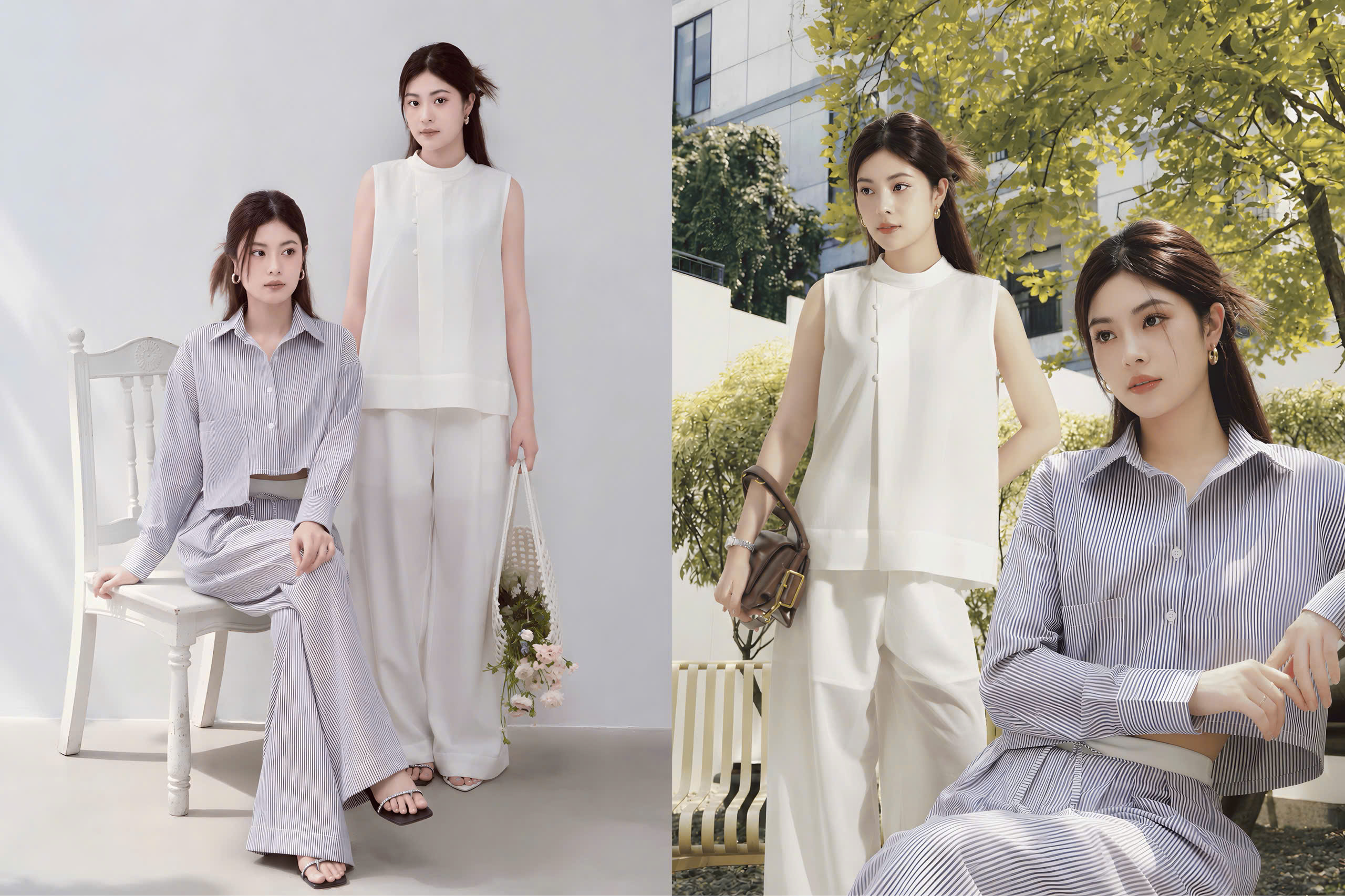 Hai outfit thanh lịch giúp nàng tự tin thể hiện cá tính riêng.