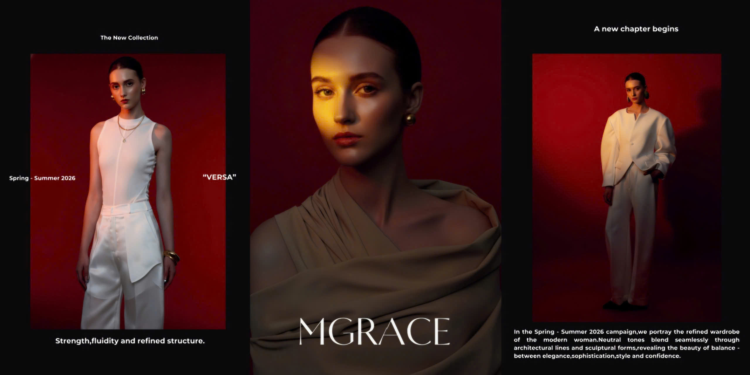 "Strength, fluidity and refined structure"