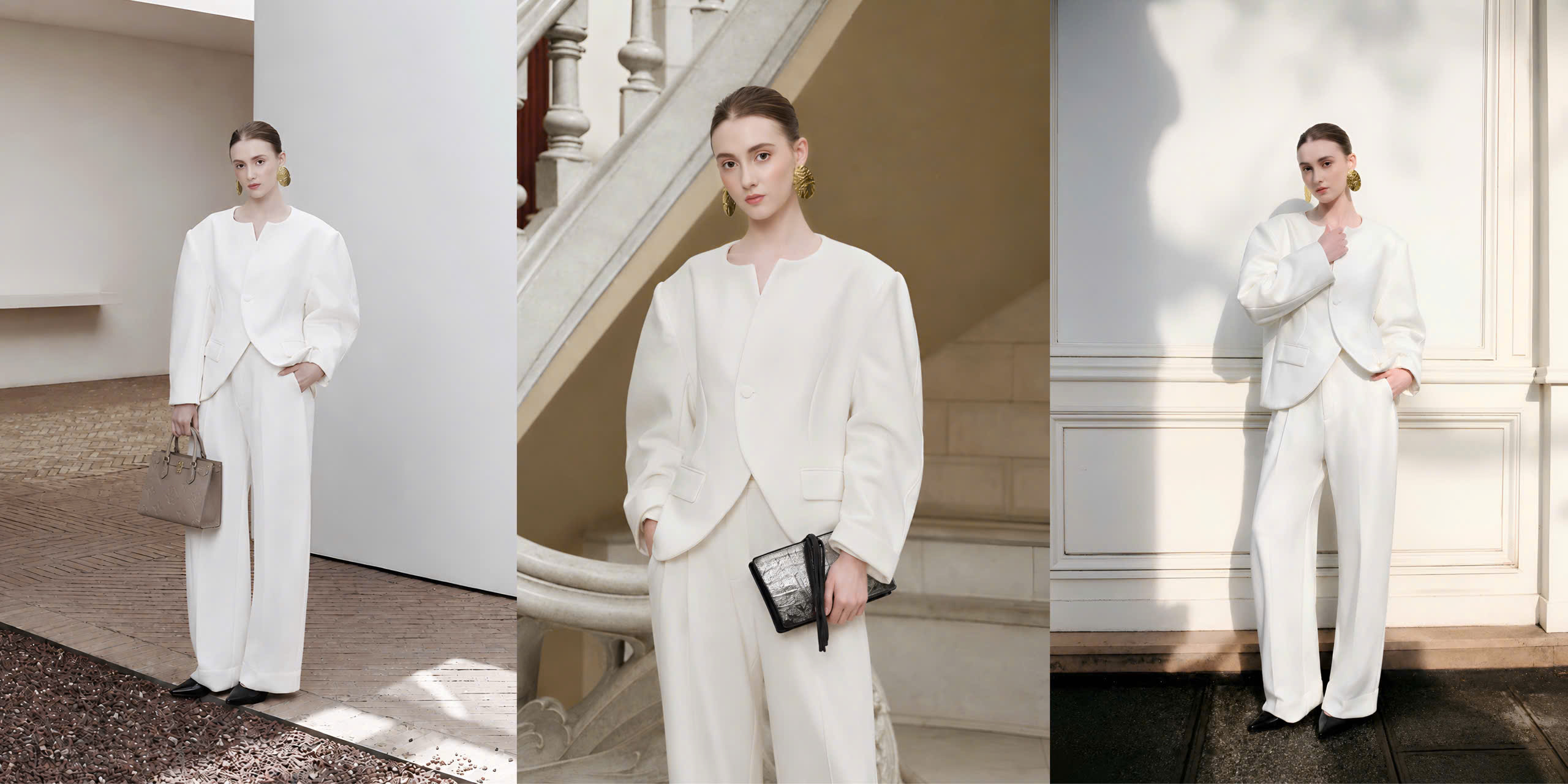 Keeping it classic and sophisticated. Trải nghiệm Quiet Luxury cùng thiết kế suit trắng MGRACE