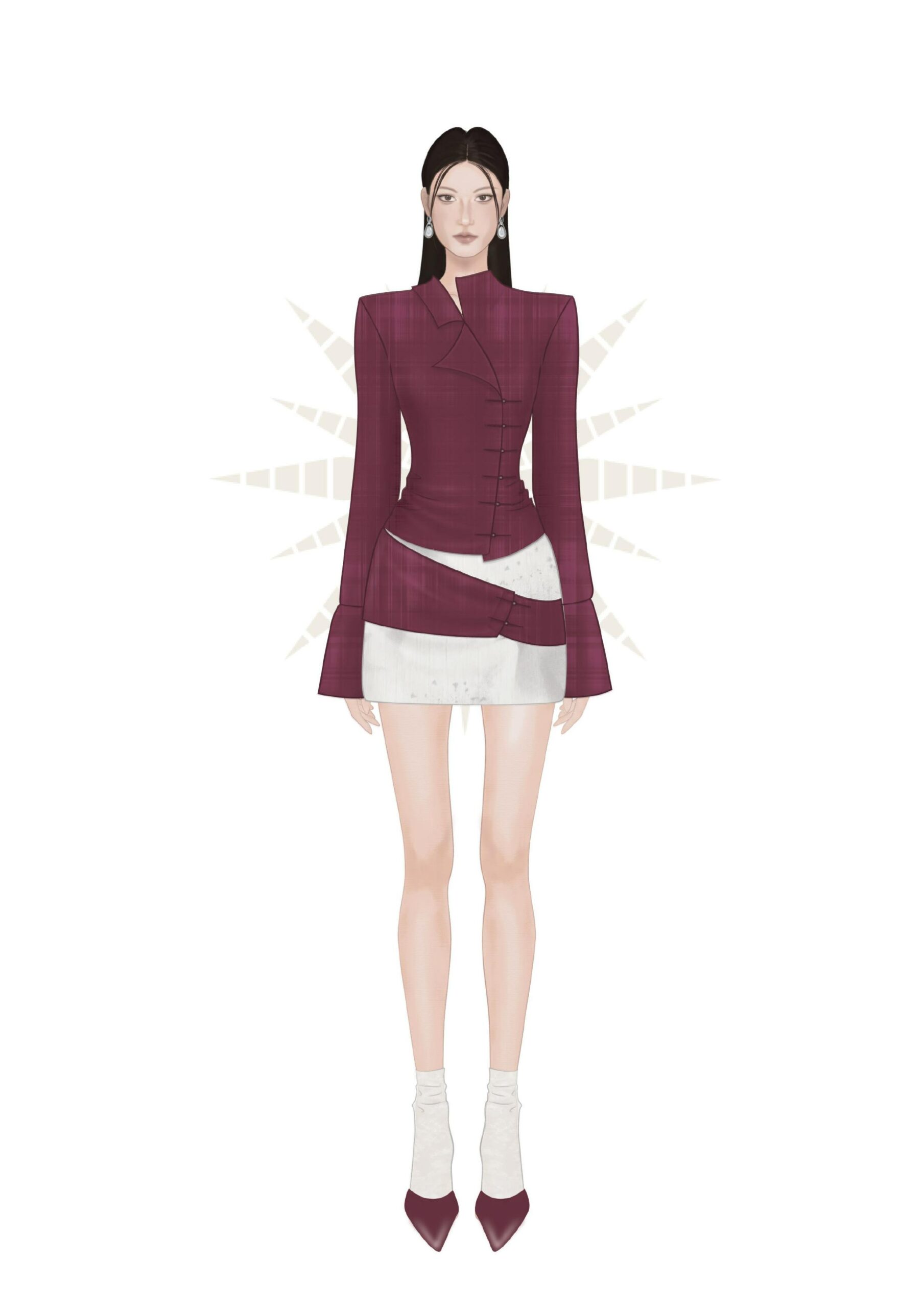 MGRACE phong cách nữ tính hiện đại với blazer burgundy