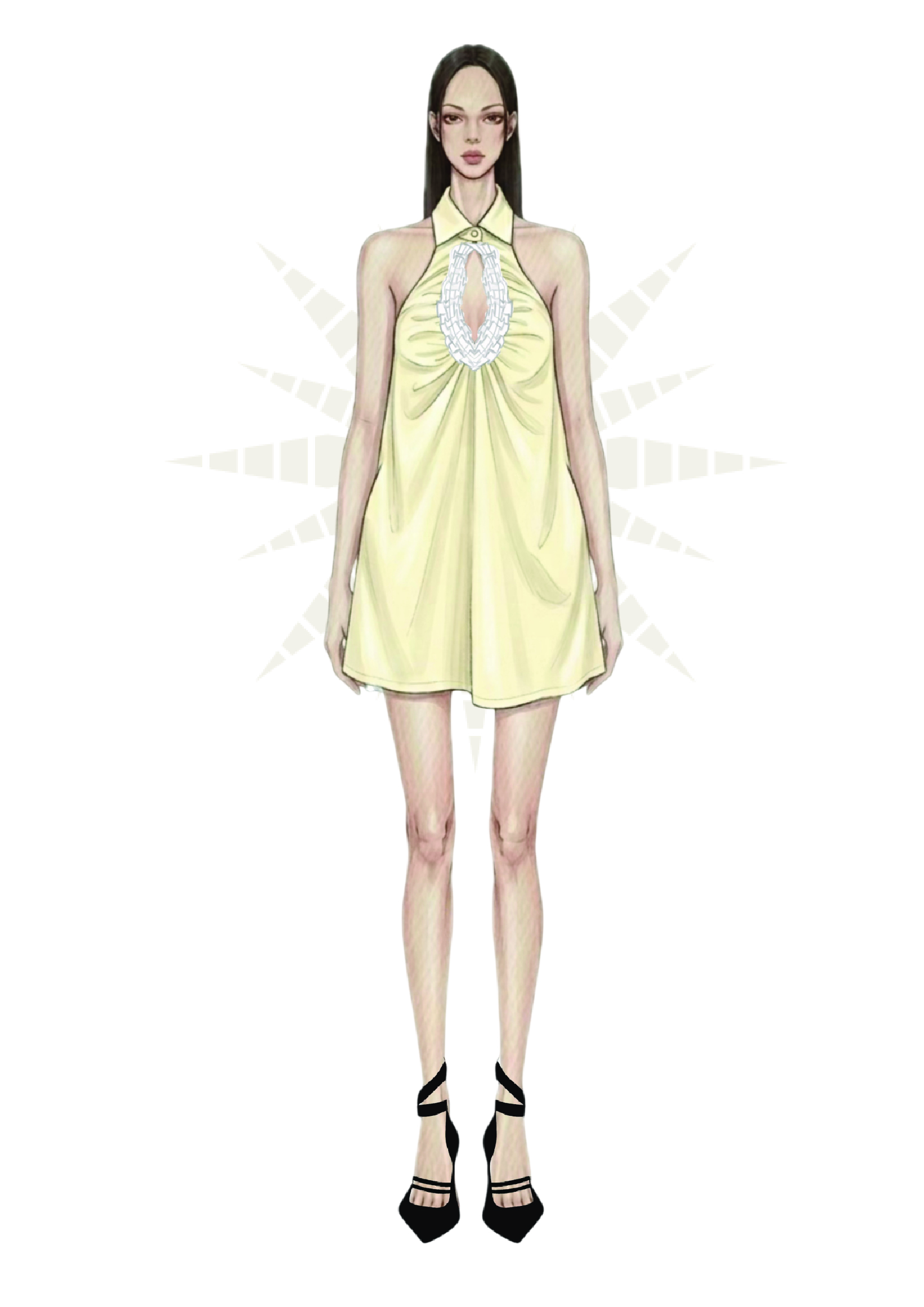 Thời trang nữ MGRACE thiết kế váy vàng pastel nữ tính
