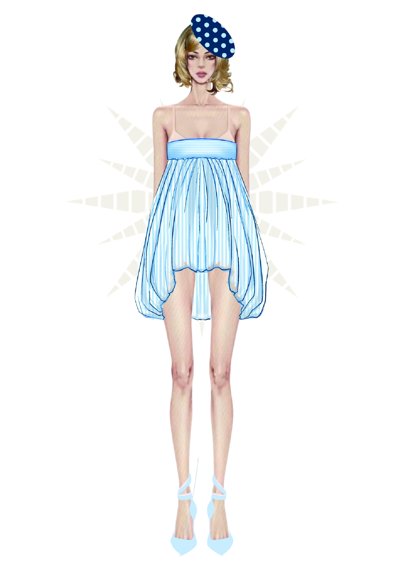 Váy xanh pastel dáng ngắn nữ tính MGRACE Fashion