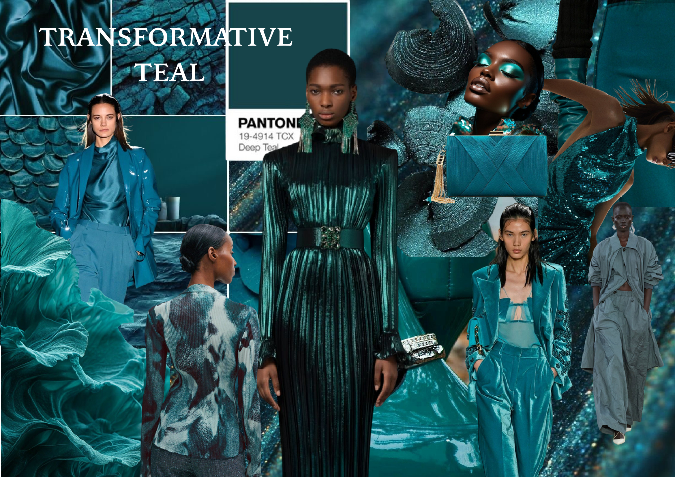 Sắc xanh Transformative Teal trong bộ sưu tập thời trang nữ MGRACE cao cấp