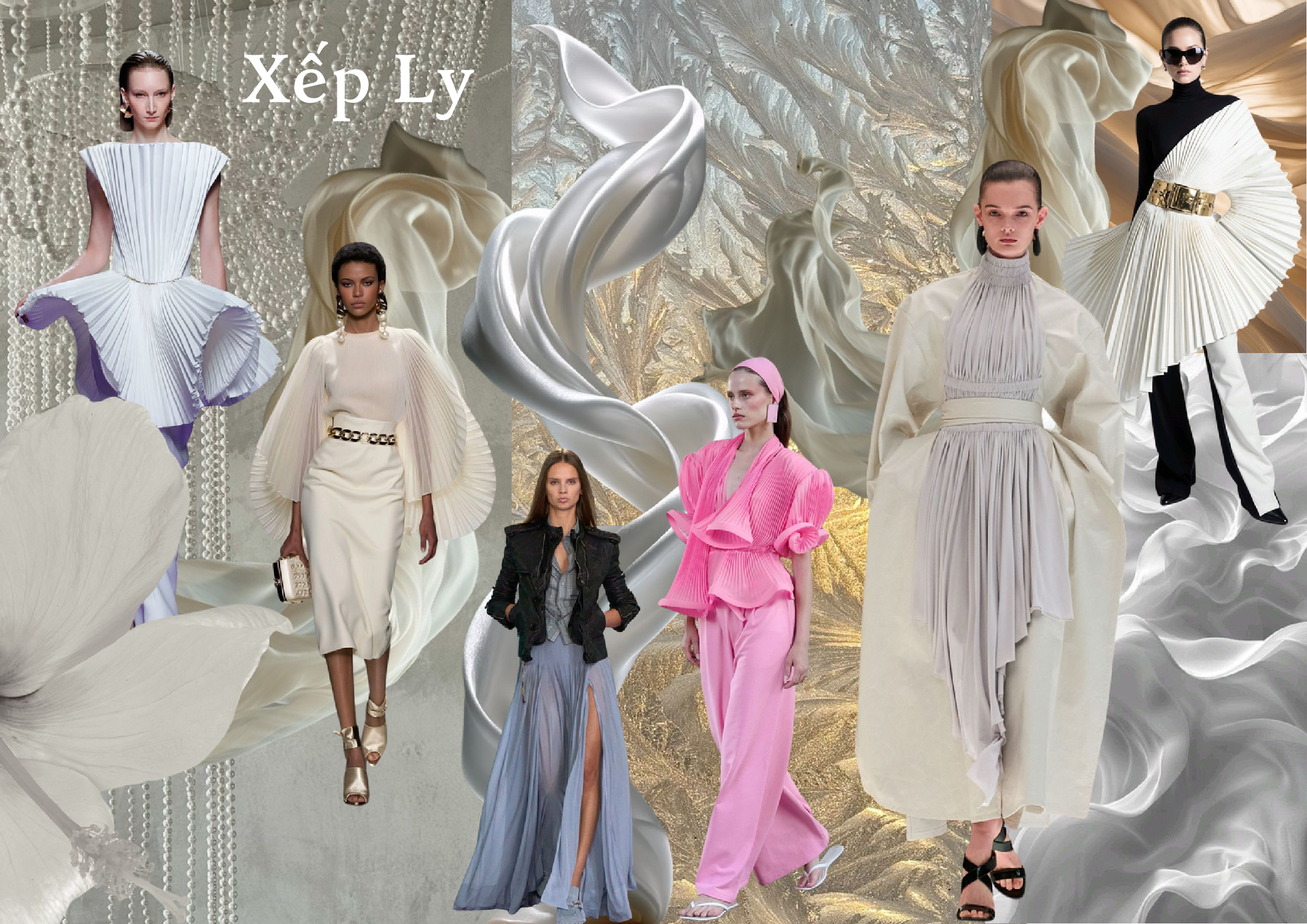 Thiết kế xếp ly cao cấp trong bộ sưu tập thời trang nữ MGRACE Việt Nam