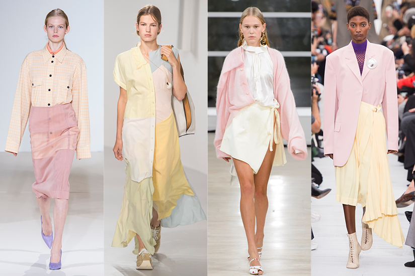 Phối đồ màu pastel đẹp mắt với áo sơ mi, cardigan hồng và blazer từ thương hiệu MGRACE